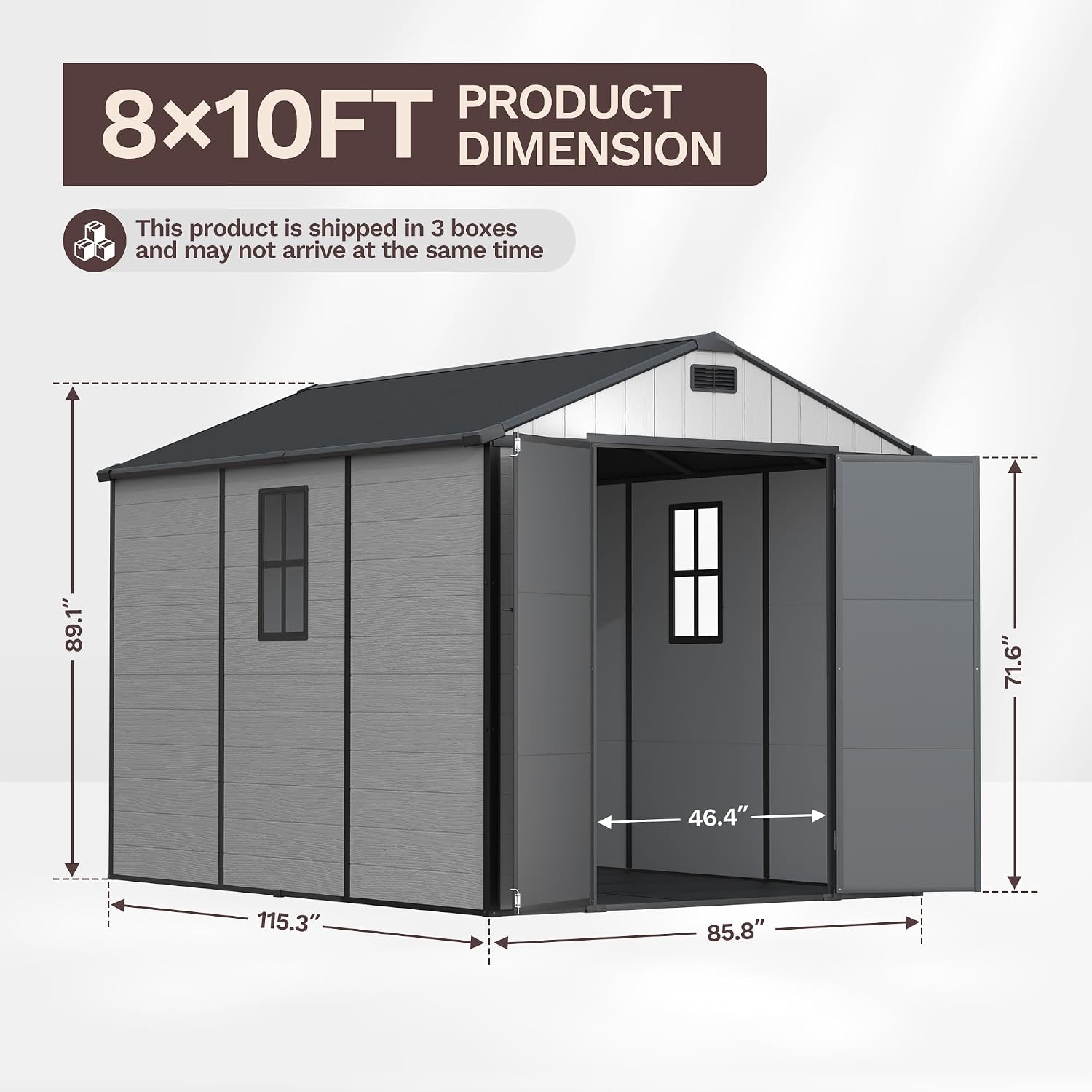 Detalle 2 de Patiowell Resin Storage Shed 8 x 10 ft