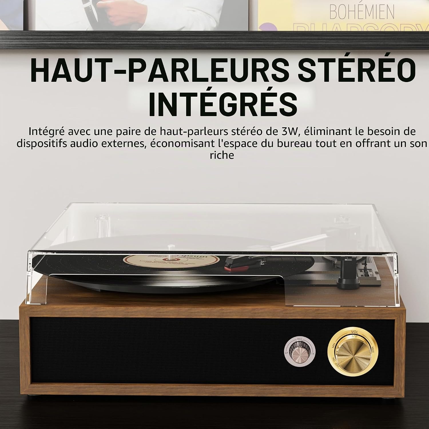Thumbnail 4 de FYDEE Platine Vinyle Ébène USB Bluetooth