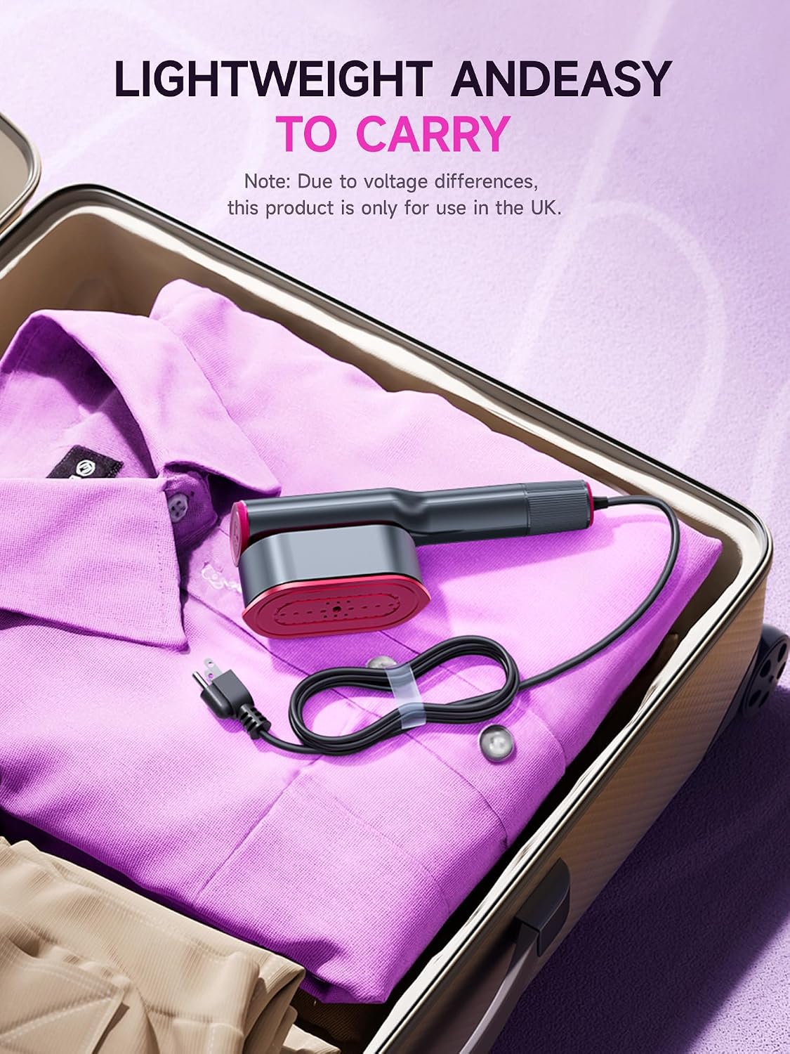 Thumbnail 5 de DRFLASH 2-in-1 Steamer & Iron for Clothes (UK 220V) – 1200W Travel Companion