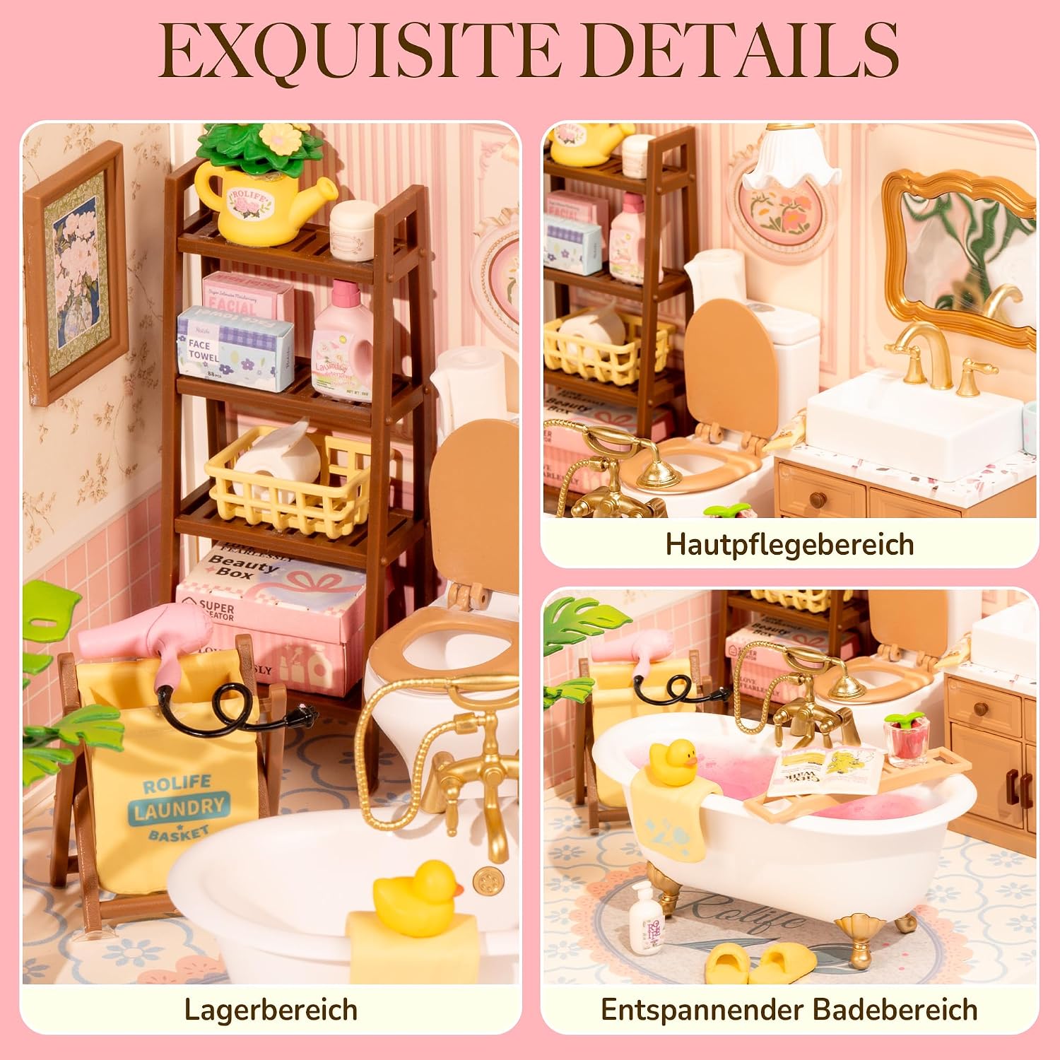 Detalle de Rolife Super Creator DIY Miniature House „Pop Bubble Bathroom“ – Miniatur-Haus Bausatz zum Selberbauen