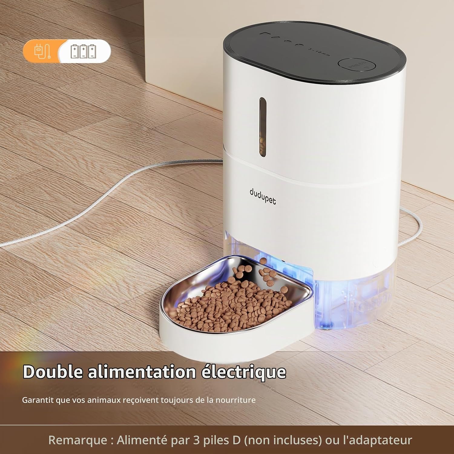 Thumbnail 4 de DUDUPET automatische kattenvoerdispenser met 4 liter inhoud, 2,4GHz-wifi en spraakopname
