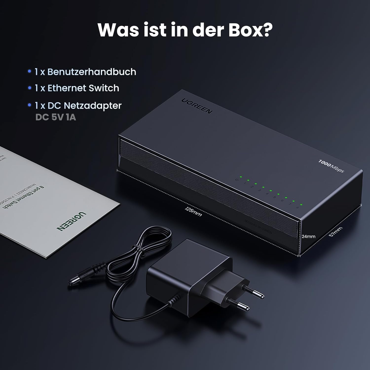 Thumbnail 6 de UGREEN LAN Switch 8-Port Gigabit-Switch für 10/100/1000 Mbit/s – Plug & Play, automatische Geschwindigkeit