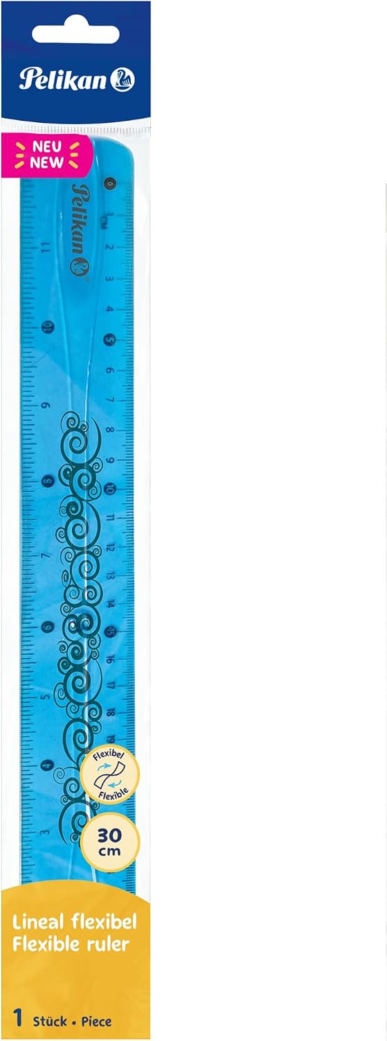 Detalle 2 de Pelikan 700900 flexibele kunststofliniaal van 30 cm, transparant blauw of roze