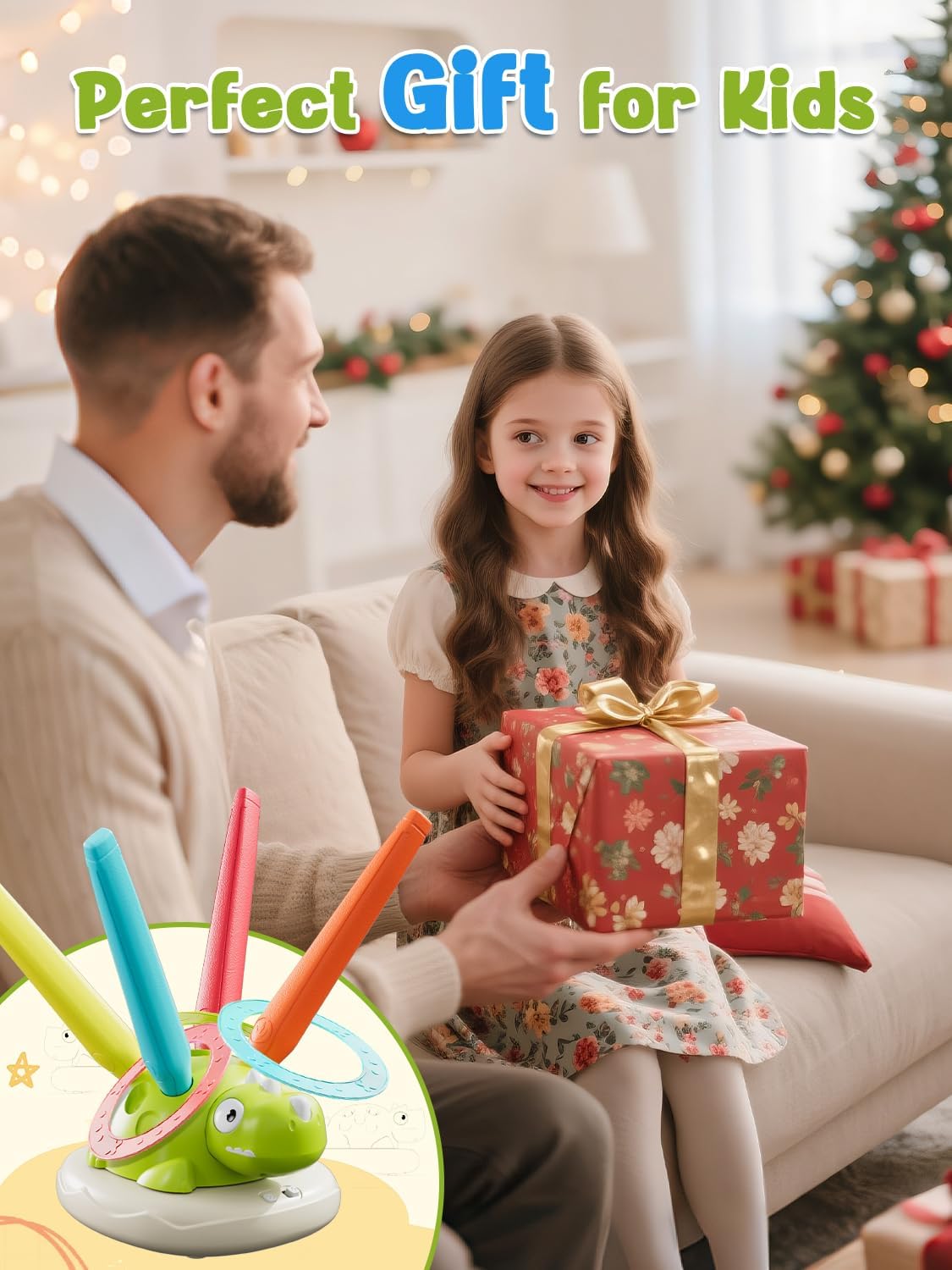 Thumbnail 6 de Kssvzz 3 in 1 Kids Toys dinosaur musical jump, rocket launcher & ring toss game (ages 3-12)