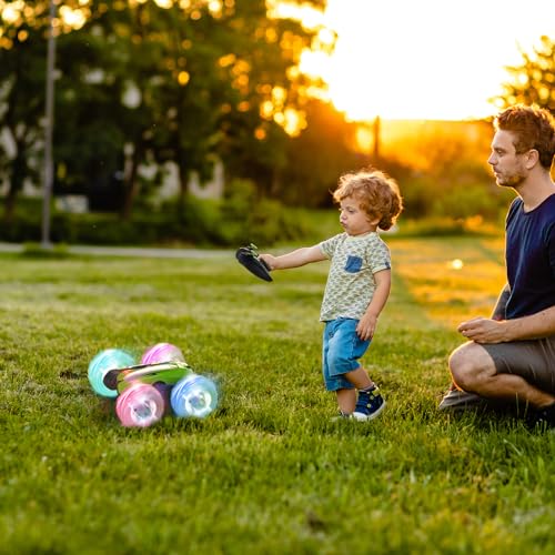 Detalle de Rodzon Coche Teledirigido 360° con Luces – Acrobacias, Batería Recargable (Verde)