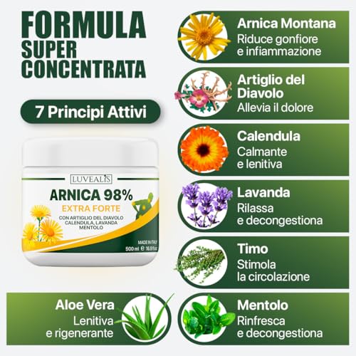 Thumbnail 2 de Arnica Gel Forte 98% Arnica per Cavalli Uso Umano con Artiglio del Diavolo di LUVEALIS