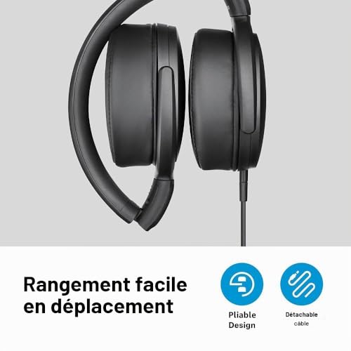 Detalle 2 de Sennheiser HD 400S – Casque Circum-aural avec télécommande intelligentes, noir