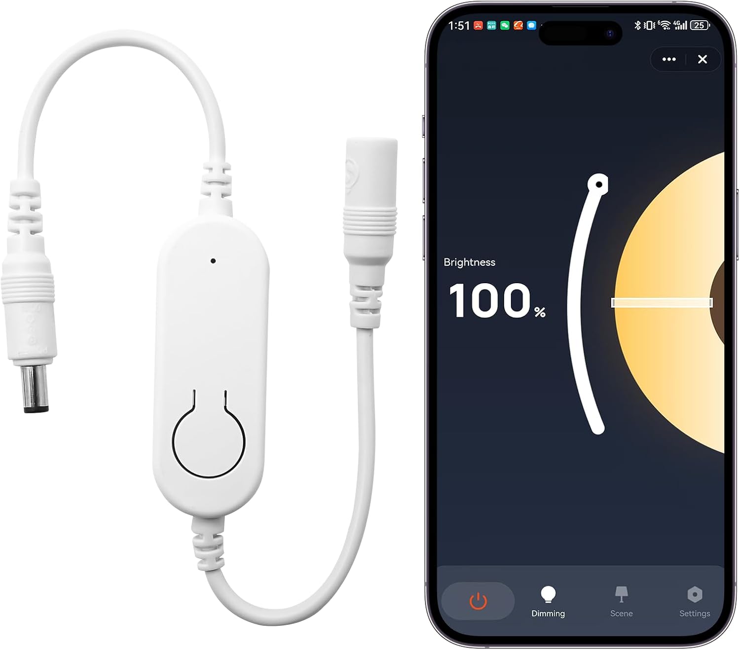 Detalle de JBdusn COB-LED ledstripcontroller DC12-24V met wifi, Bluetooth en app-bediening