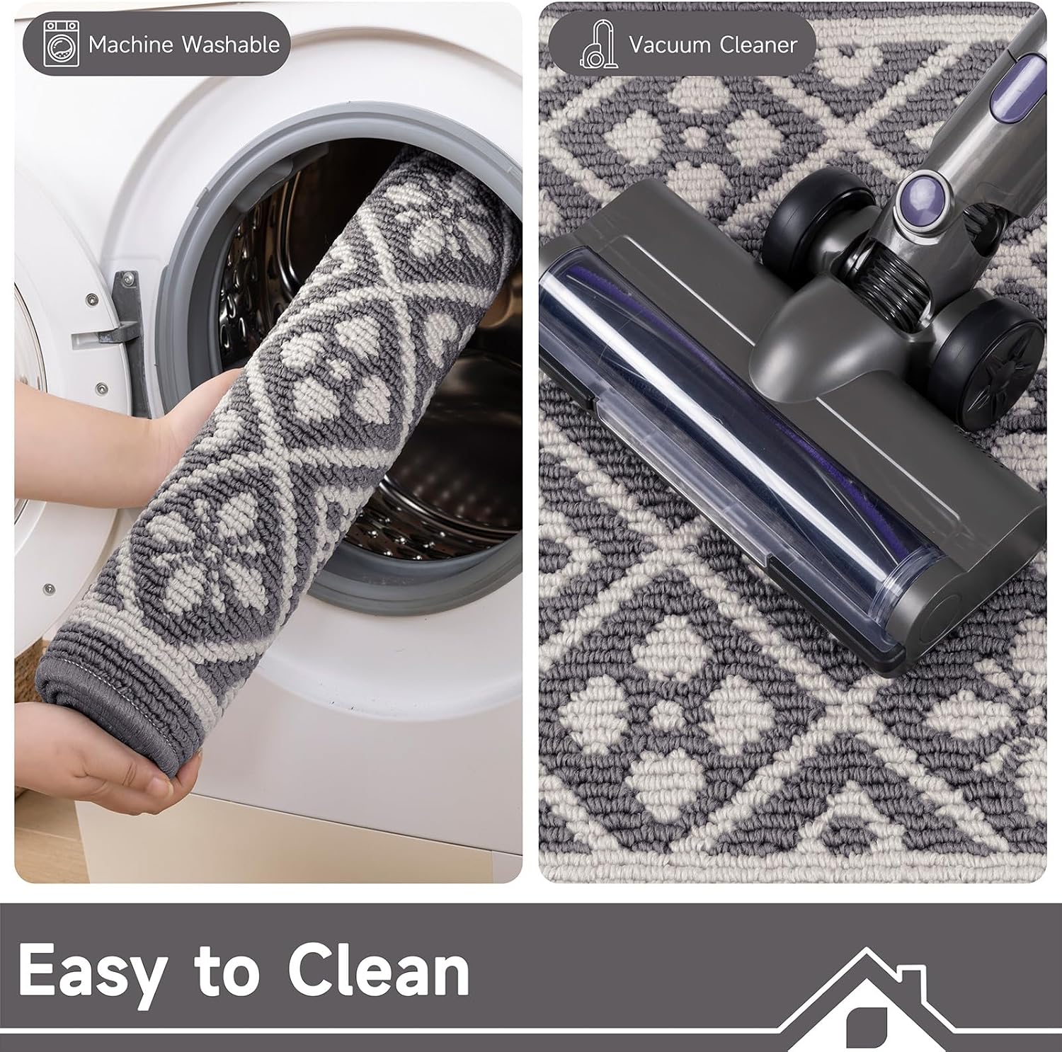 Thumbnail 3 de Ileading 3x5 ft Indoor Door Mat, Washable, Low-Pile, Non-Slip, Gray