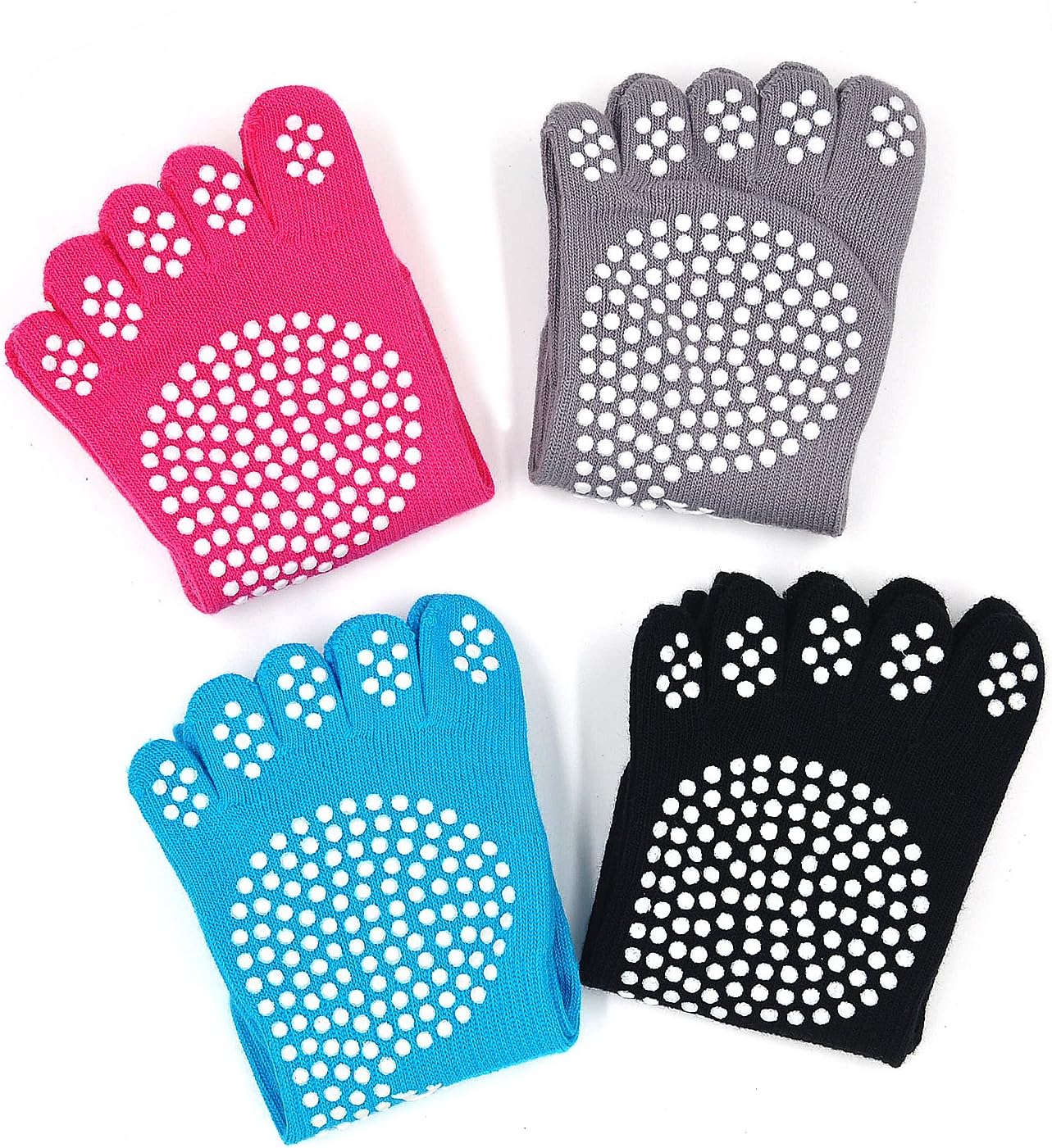 Thumbnail 6 de PUTUO Chaussettes de yoga femme antidérapantes en coton avec orteils (4 paires), EU 36-42