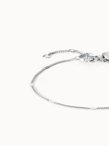 Detalle 2 de Purelei Surprise Armband Silber – verstellbares Edelstahlarmband, wasserfest, Geschenkidee für Damen (16/17,5/19 cm)