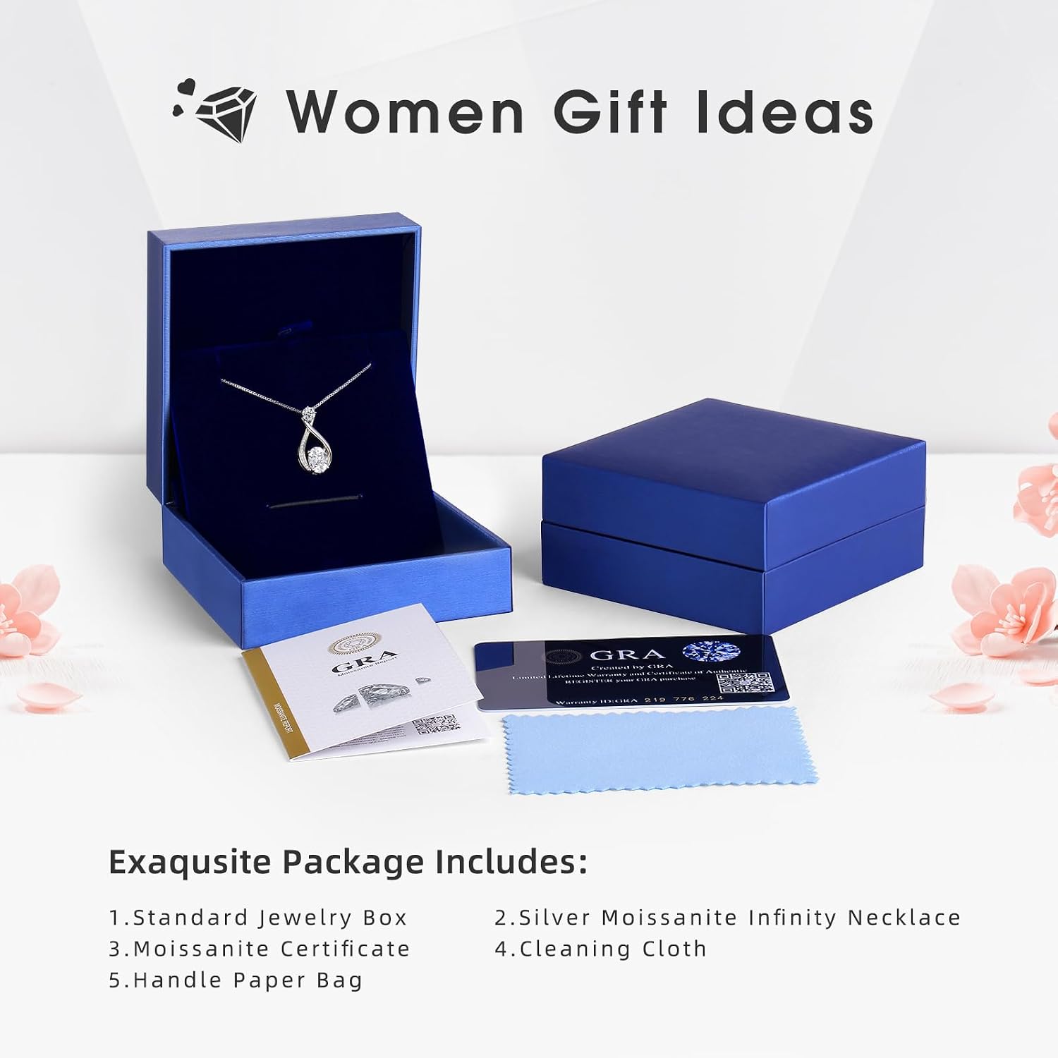 Thumbnail 1 de geweio 1.5CT Moissanite Infinity Pendant Necklace 💍