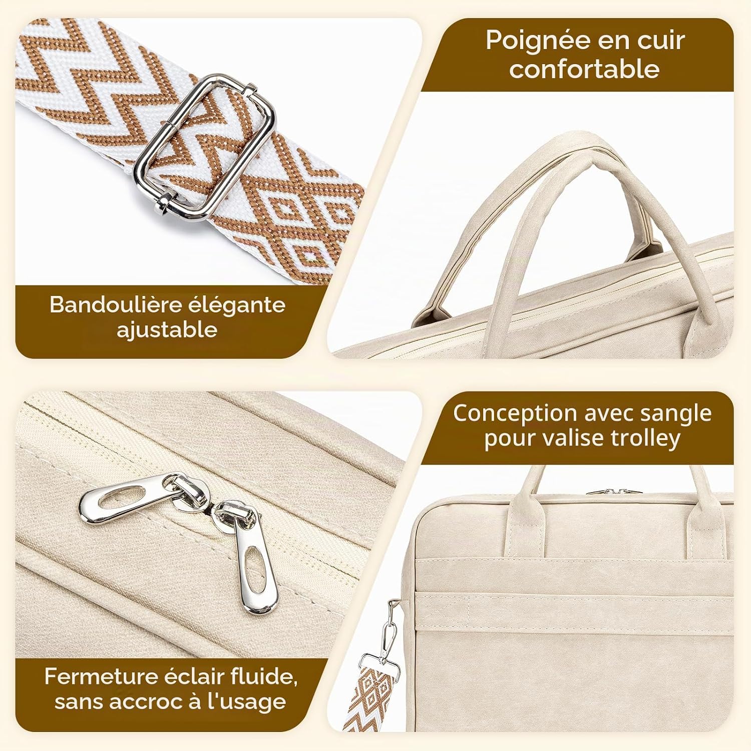Thumbnail 5 de SUCIKORIO laptoptas voor dames 15,6 inch van leer, waterdicht
