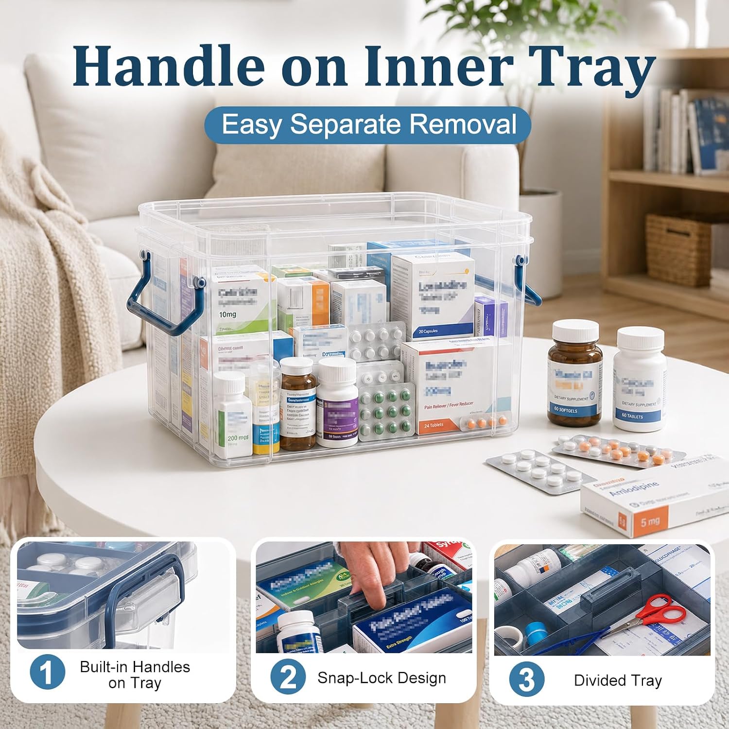 Thumbnail 2 de Gifhomfix 18QT Medicine Storage Box — Large Organizer
