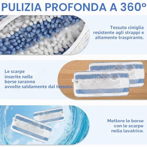 Detalle de YTUGIL Sacchetto per Lavare Scarpe in Lavatrice 2 Pezzi – Cerniera Nascosta, 39 × 19 cm