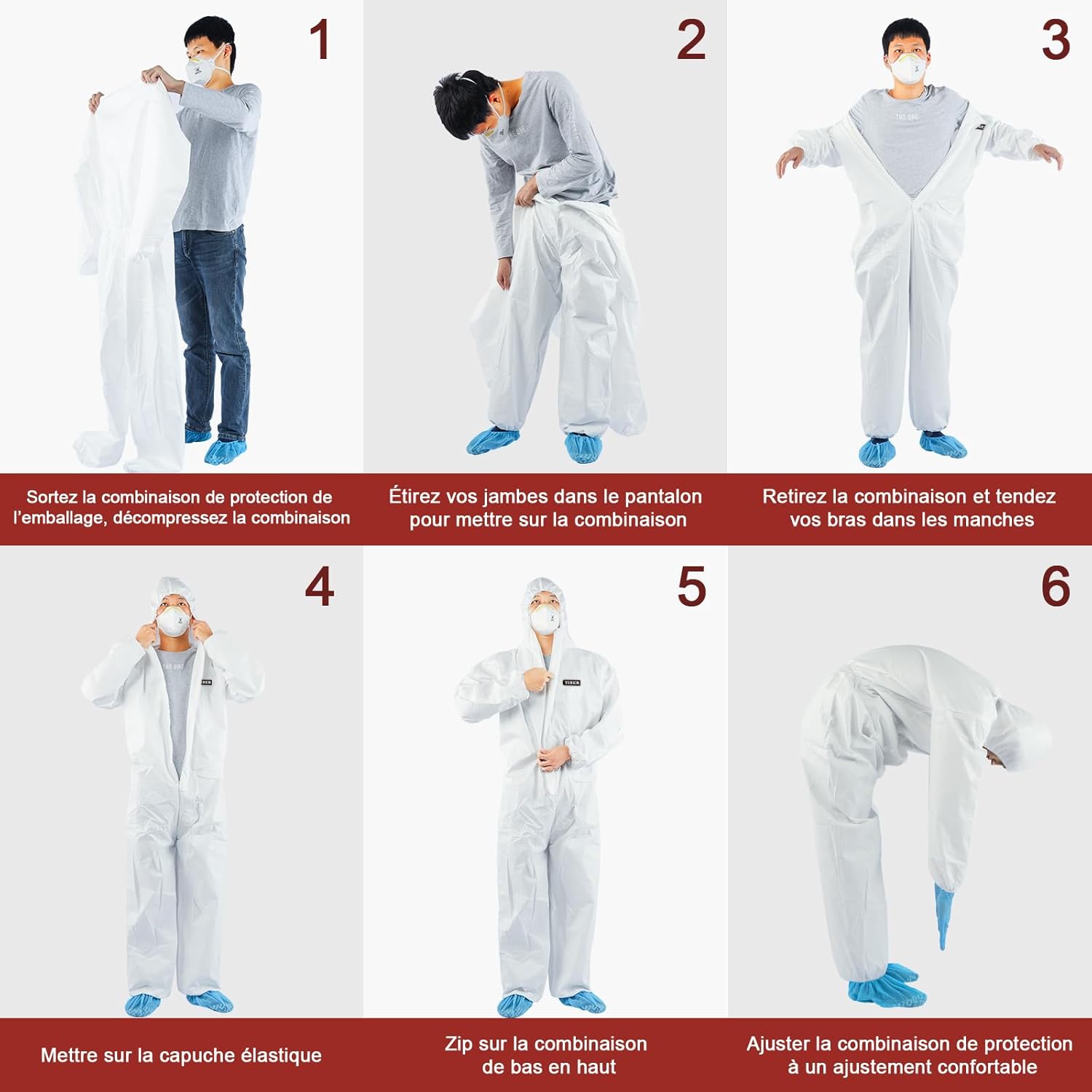 Thumbnail 6 de Combinaisons de protection Hazmat 7 tailles 🛡️