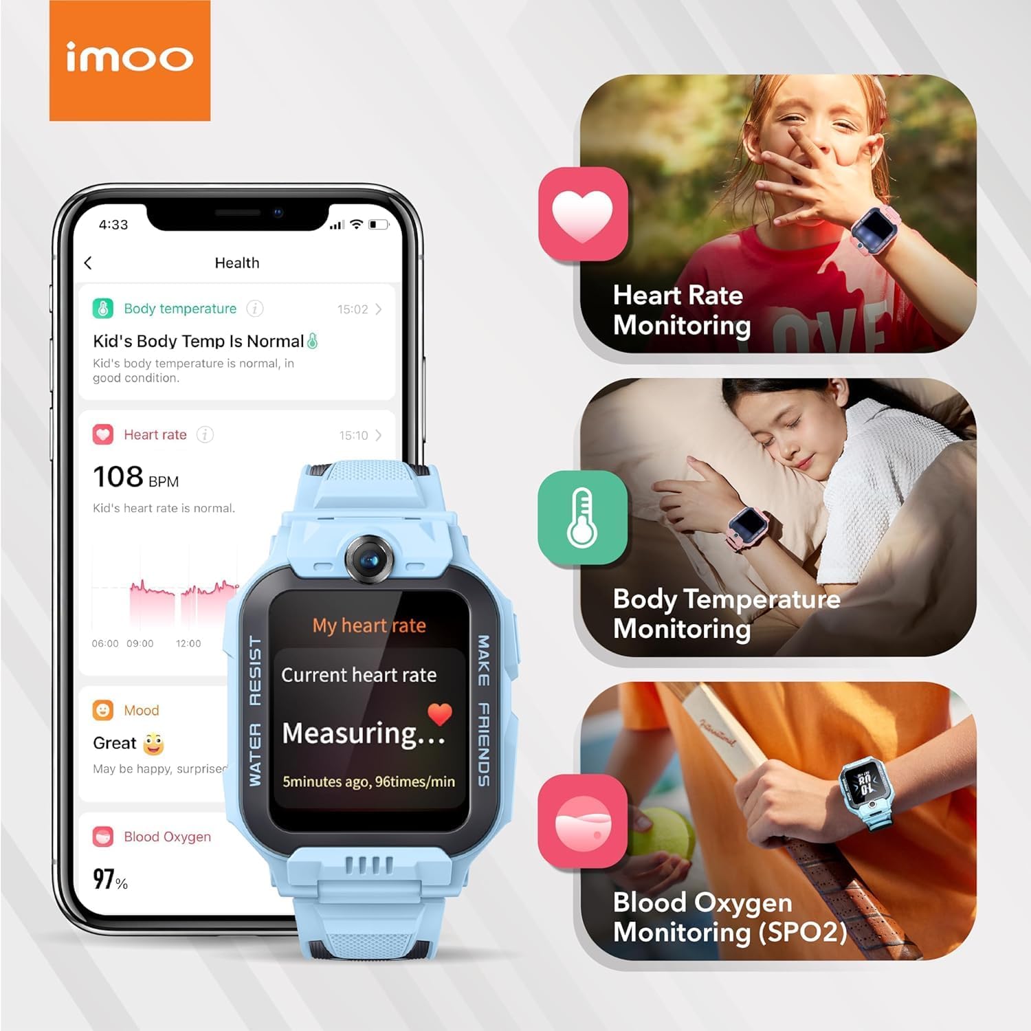 Thumbnail 3 de imoo Z7 Watch Phone Smart Watch for Kids – Two-Way Video Calls, GPS Location, and IPX8 Swimming Edition
