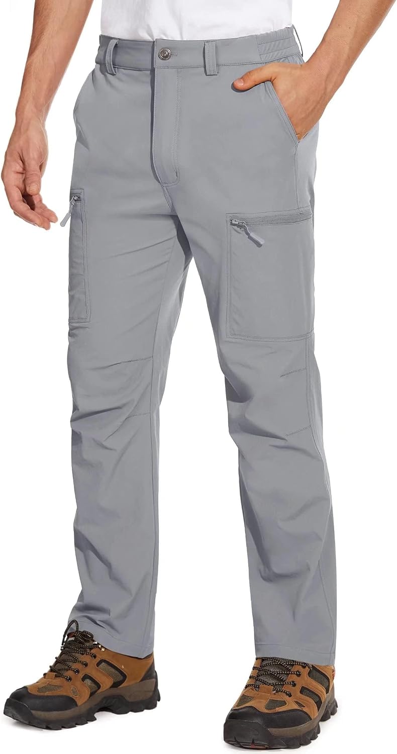 Detalle de MAGCOMSEN Men's Hiking Pants, 6 Pockets, Water-Resistant Ripstop