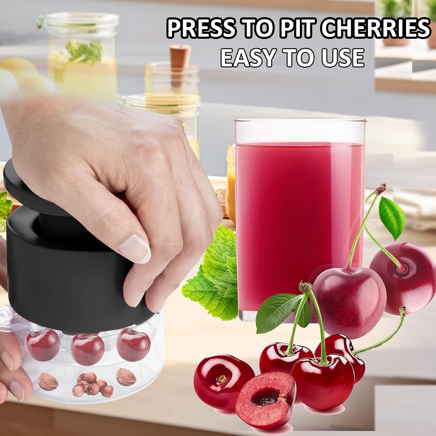Thumbnail 4 de Cherry Pitter Tool 7-in-1: Portable Seed Remover for Cherries, Olives, and More