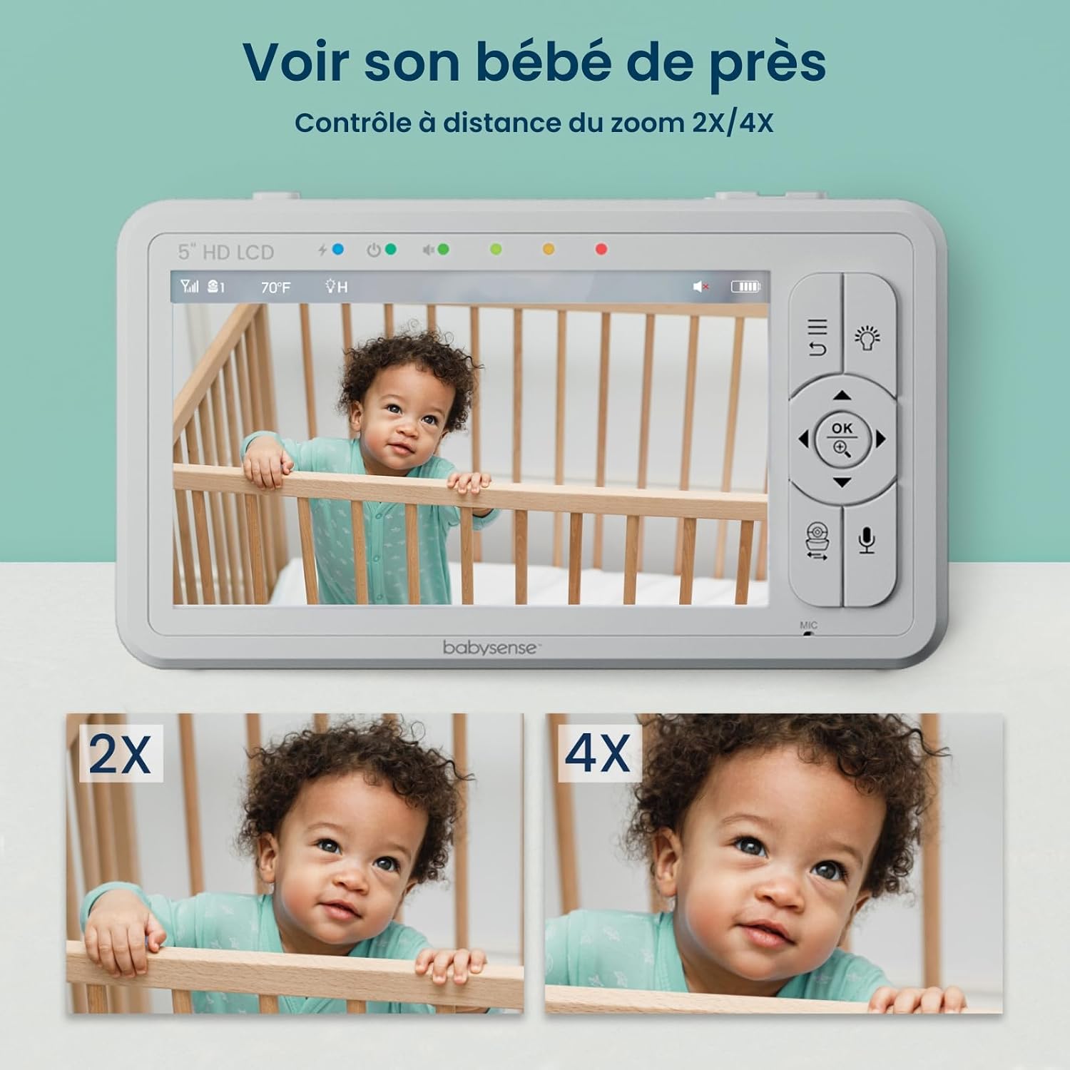 Thumbnail 4 de Babysense Moniteur HD 5" 2 caméras