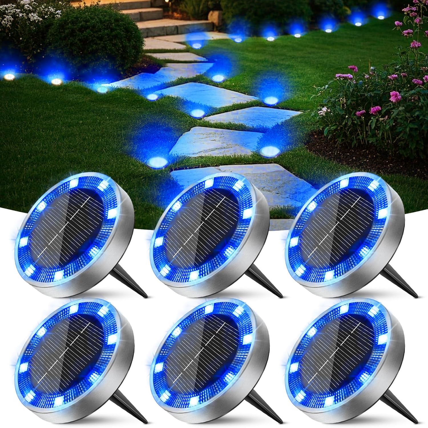 Thumbnail 6 de Peasur 12 Paquetes Luz solar jardín 8 LED