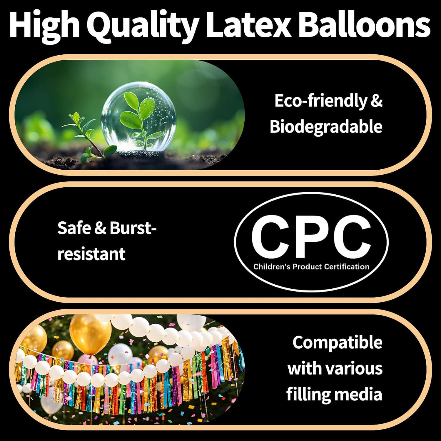 Detalle de White Linking Balloons, 5-Inch