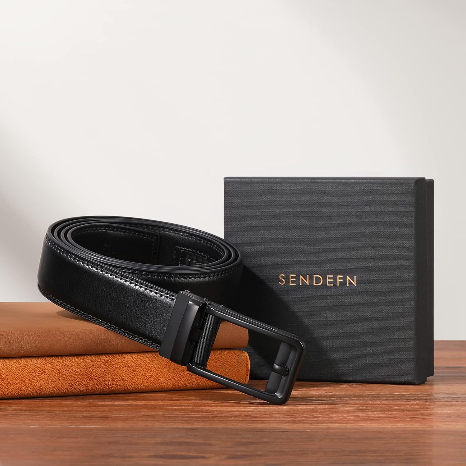 Detalle de SENDEFN Men's Leather Belt 1 3/8-inch