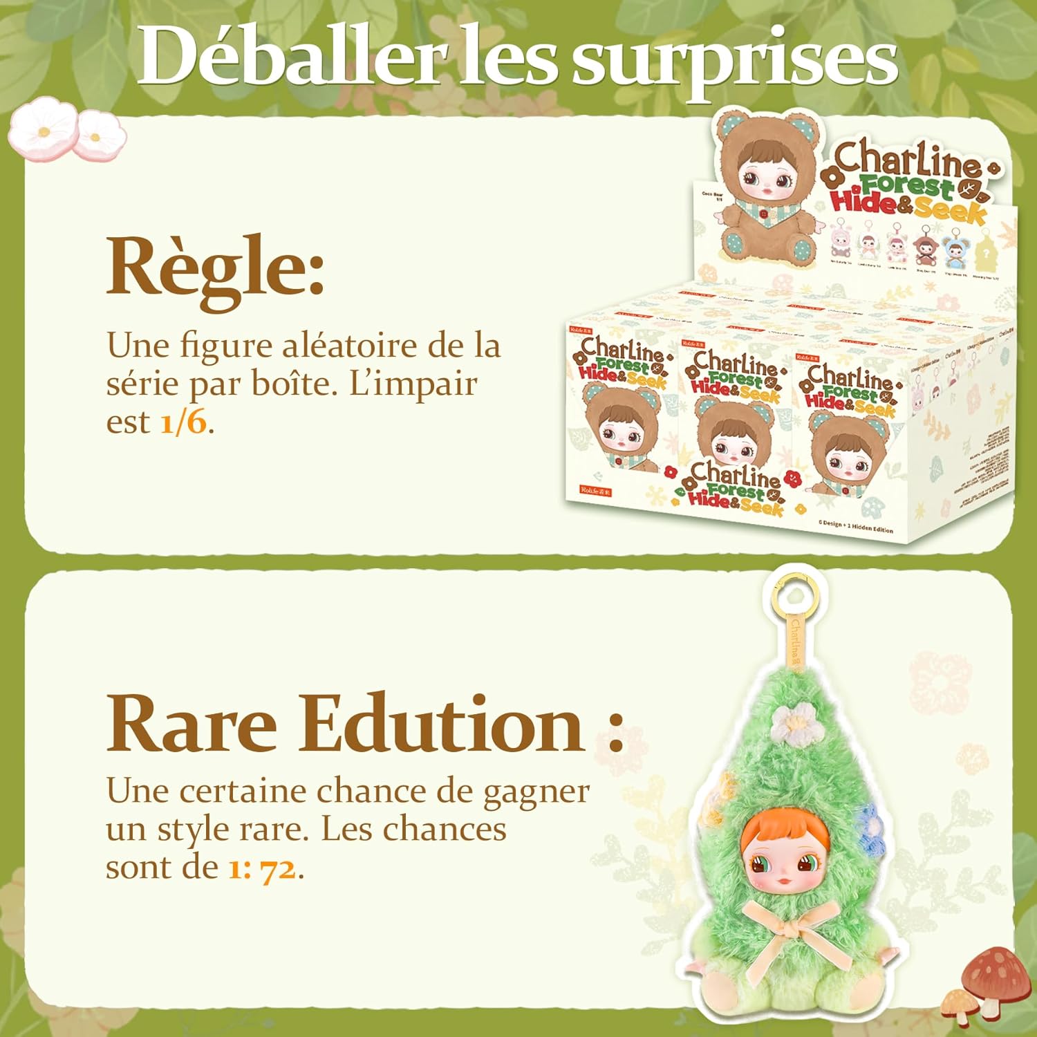 Thumbnail 3 de Rolife Charline Forest : Figurine peluche surprise, collection Charline