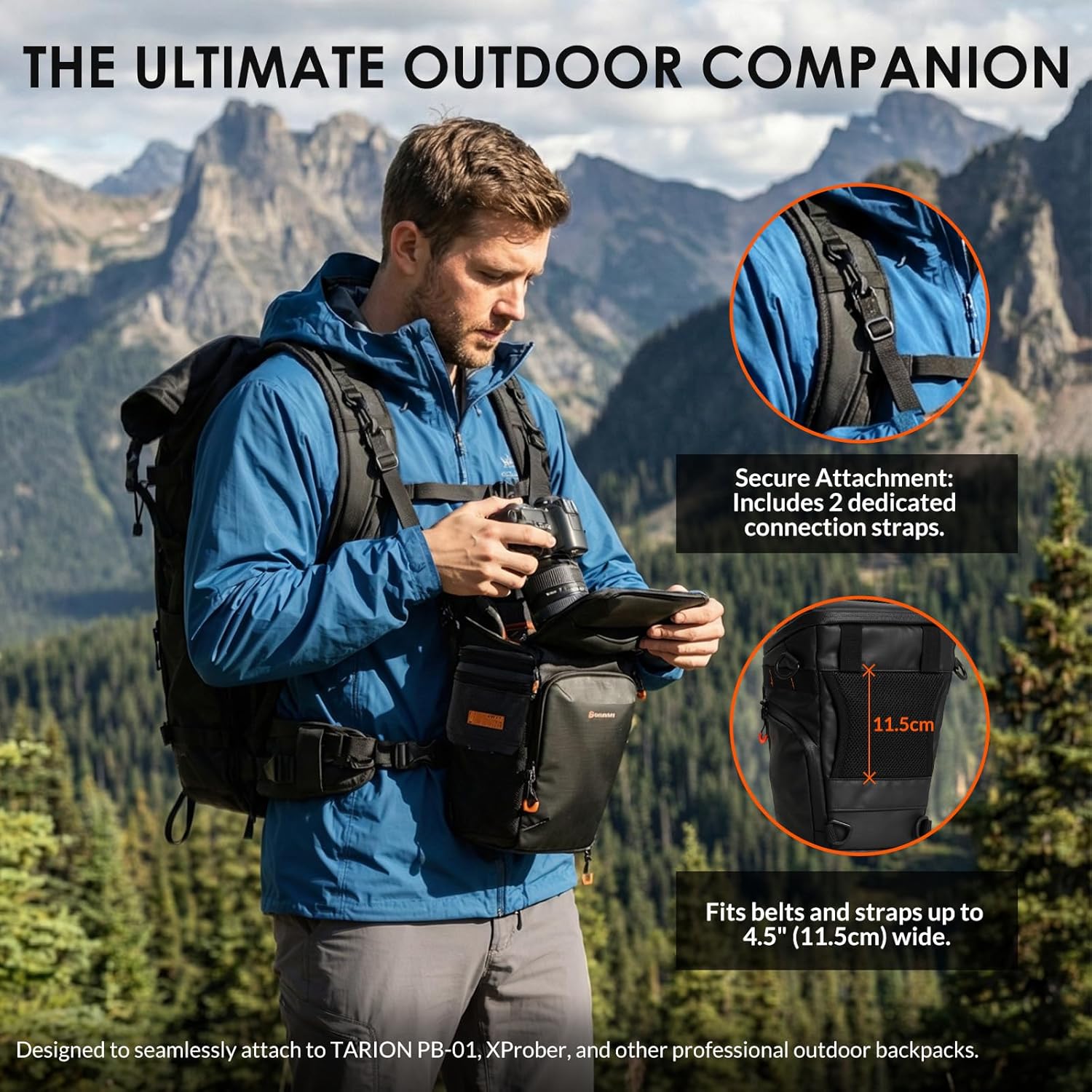 Detalle 2 de TARION DSLR Small Camera Bag - Expandable SLR Sling Bag Case with Detachable Strap & Waterproof Raincover (TriadPack)