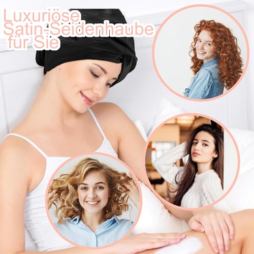 Detalle 2 de FOLAI Seidenhaube Schlafmütze für Haare nachts