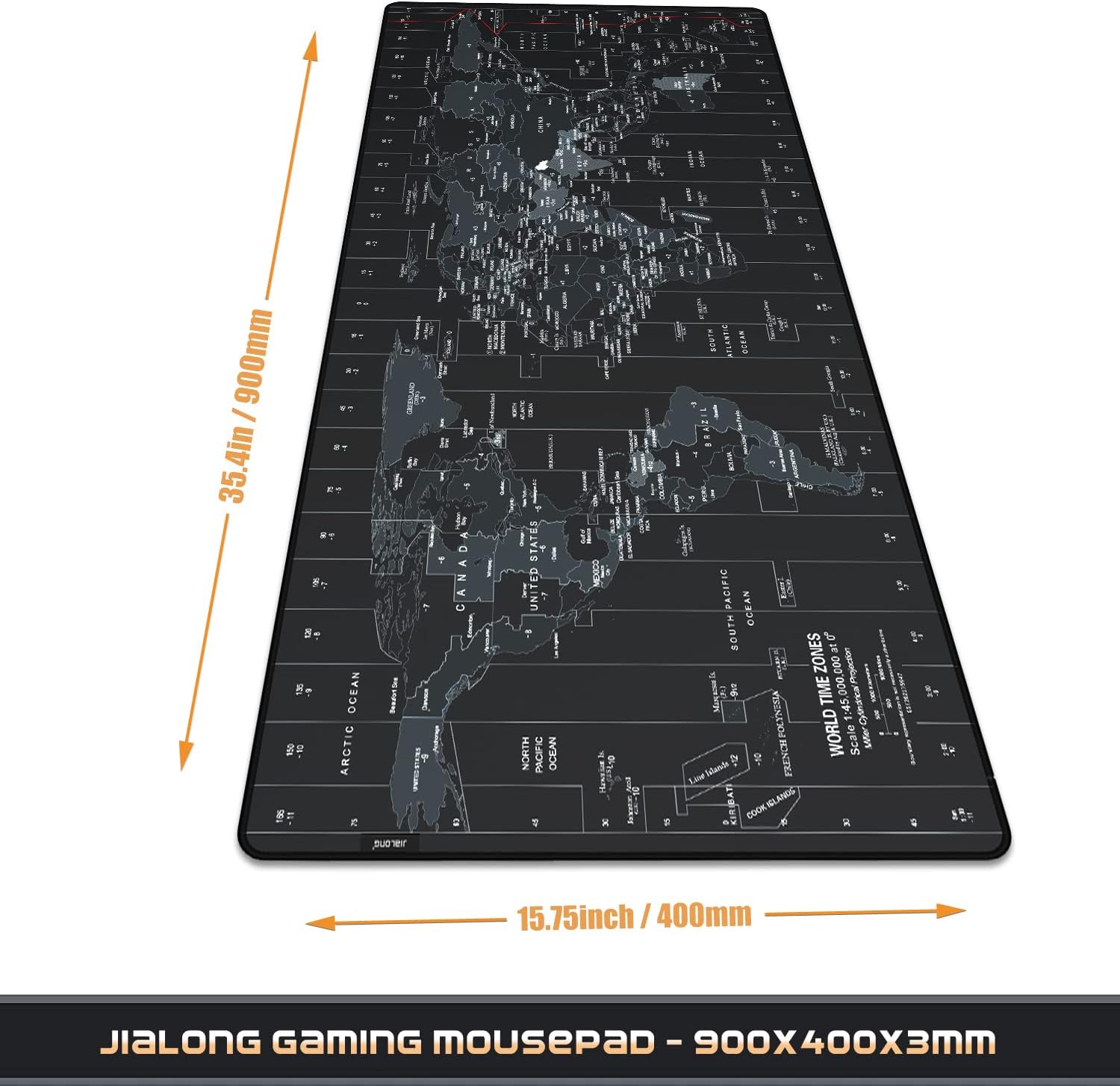 Thumbnail 1 de JIALONG Large Mouse Mat – 900x400mm World Map Desk Pad for Gaming and Office