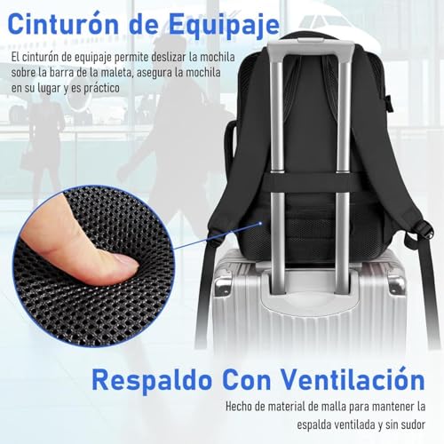Detalle de Taygeer Mochila de cabina 40x30x20 para Ryanair y aerolíneas