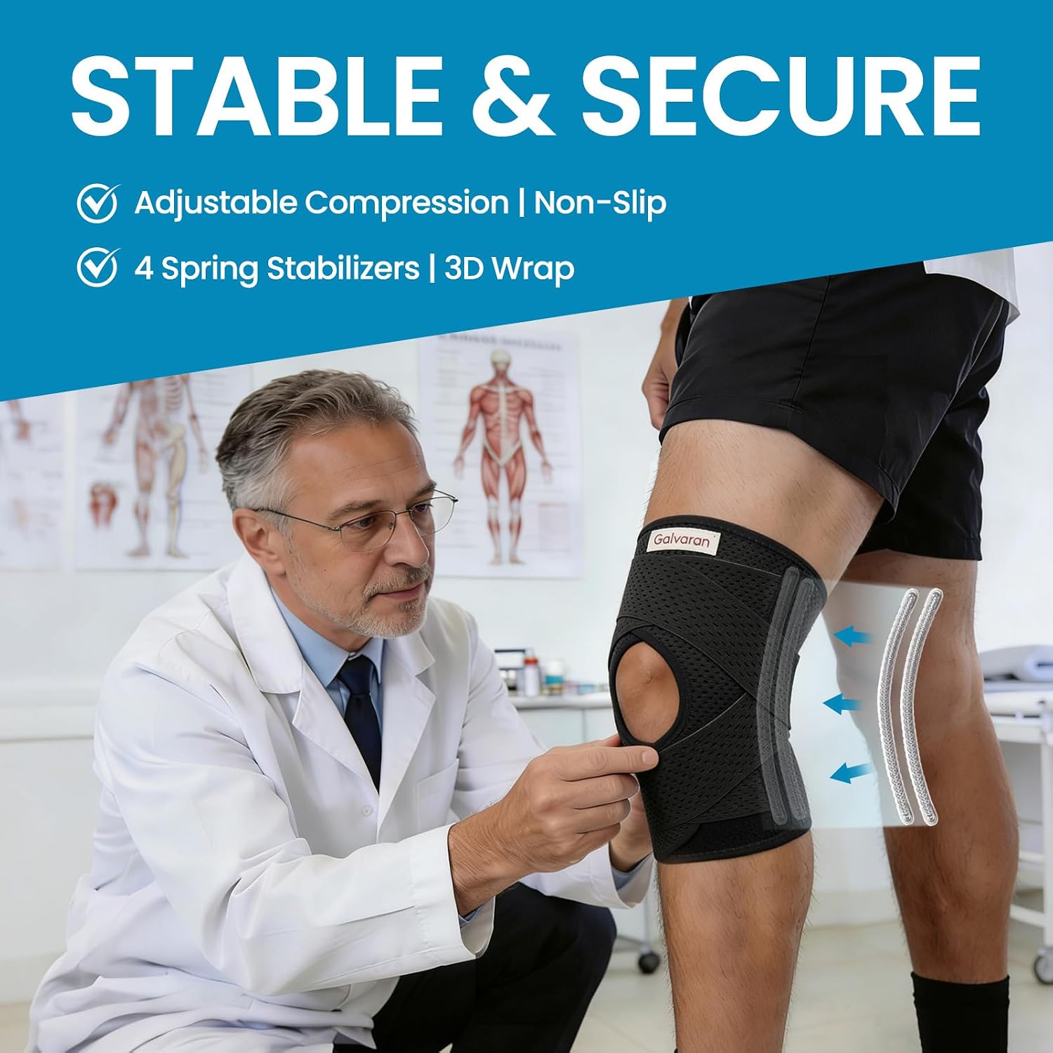 Detalle de Galvaran Knee Brace with Side Stabilizers 🦵