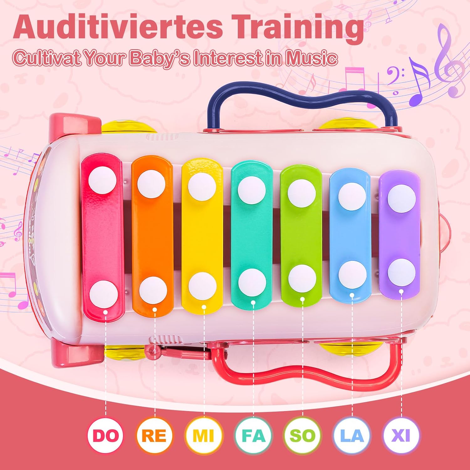 Thumbnail 4 de Musical Sensory Bus Pull Along Toy 7.9 inches