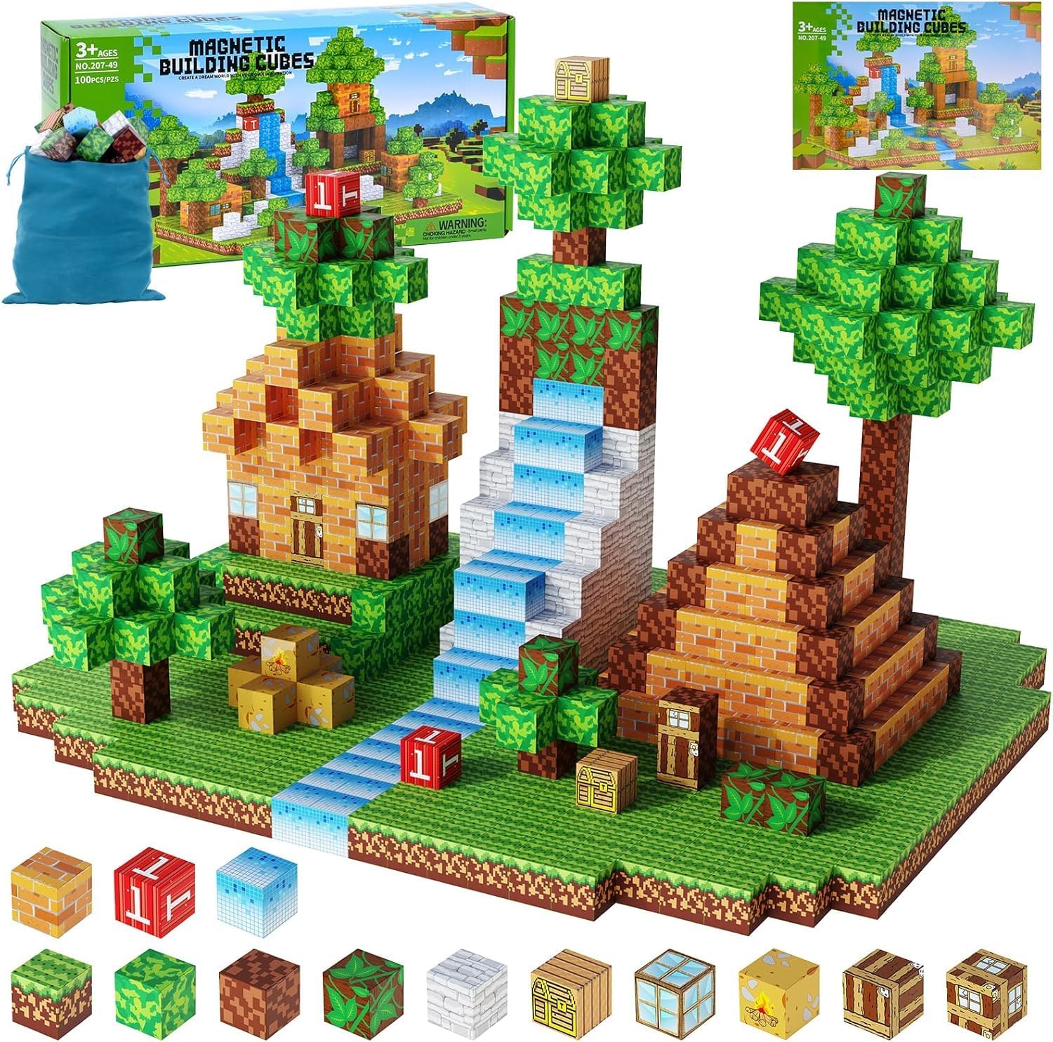 Detalle de Magnetic Blocks 100PCS 1‑inch magnetic building toys 🧩