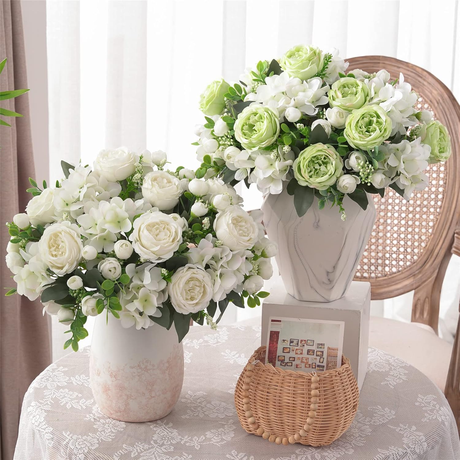 Thumbnail 6 de Karoro Artificial Peony Bouquet, Green