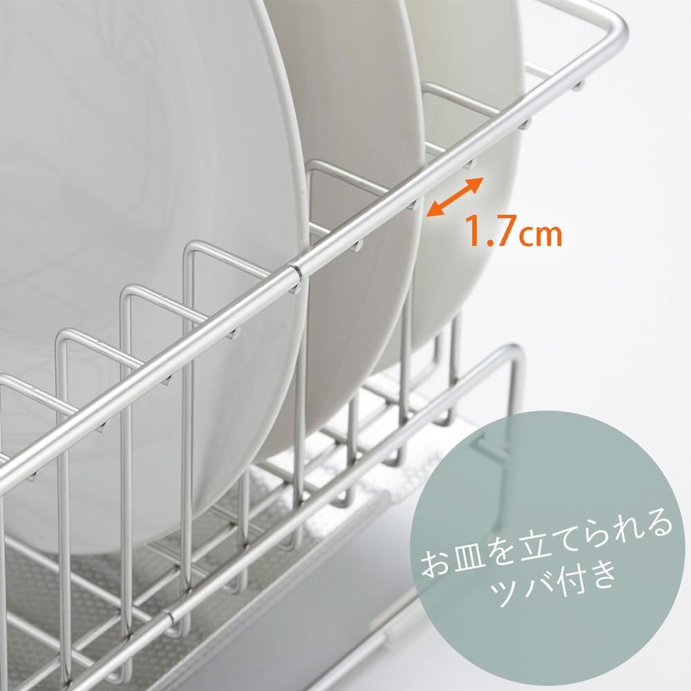 Detalle 2 de 下村企販 41496 水切りラック 5~6人用 ステンレス製・皿立て対応