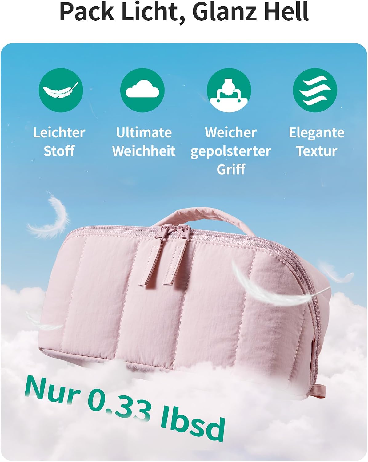 Thumbnail 3 de BAGSMART Reise Kosmetiktasche Damen – Wasserabweisende Kulturtasche mit großzügigem Stauraum, offenes Design und 2-in-1-Aufbewahrung