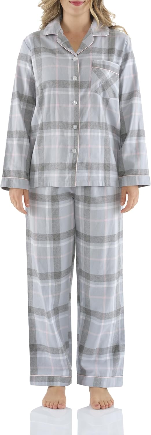Thumbnail 6 de Magnolia Lounge Schlafanzug Damen Lang – 100% Baumwoll-Flanell, extra warm