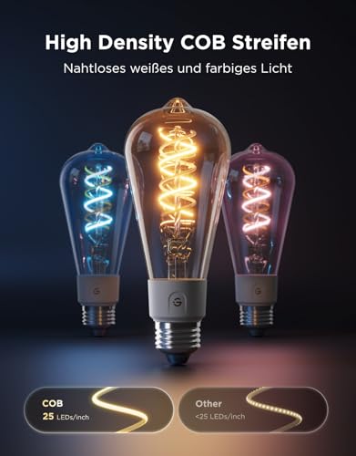 Thumbnail 1 de Govee Smart Edison Glühbirne E27, ST64 – 500 lm, RGBWW, 2er-Set