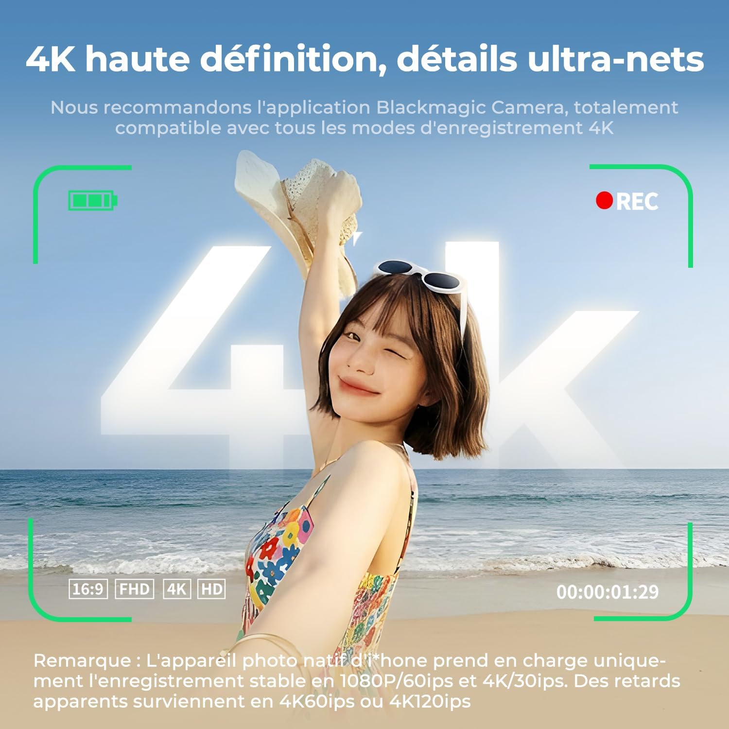 Thumbnail 6 de K&F CONCEPT 5" Écran de contrôle Selfie – Magnétique sans Fil 4K/1080p pour caméra arrière