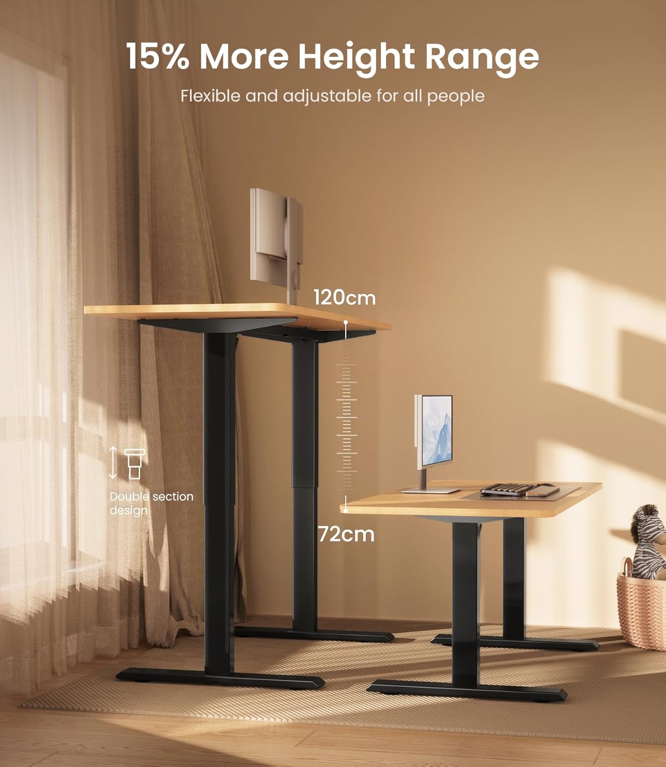 Thumbnail 3 de MAIDeSITe Height Adjustable Desk Frame 72–120 cm