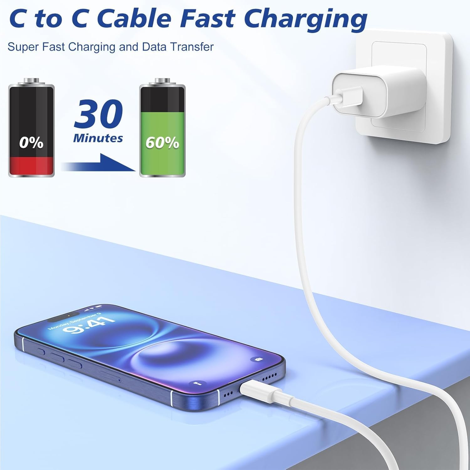 Thumbnail 2 de USB-C fast charge cable 60W 2 pack