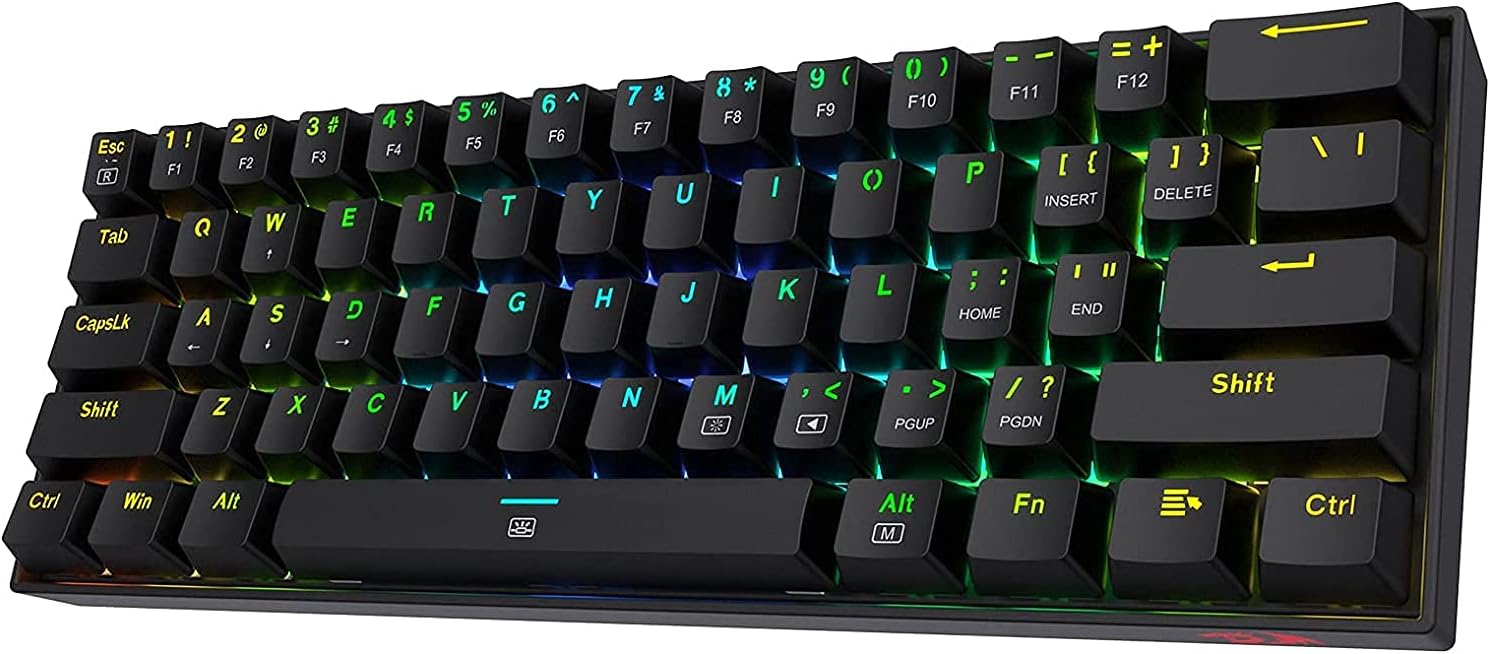 Detalle de Redragon K630 Dragonborn 60% Wired RGB Gaming Keyboard (61 keys, Red switch) with Pro driver support