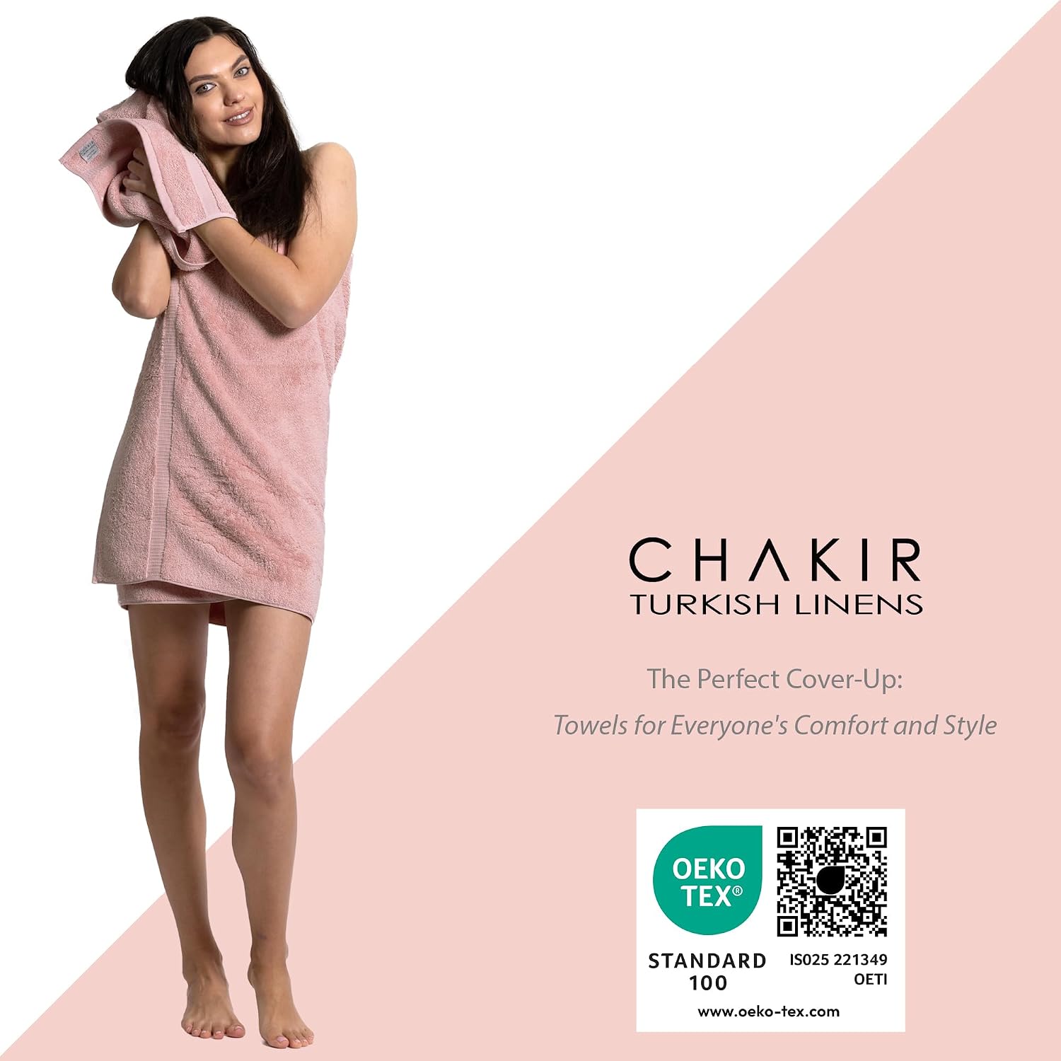 Detalle de Chakir Turkish Linens Turkish Towels — 100% Premium Cotton Washcloth Set (4 Pack, Pink)