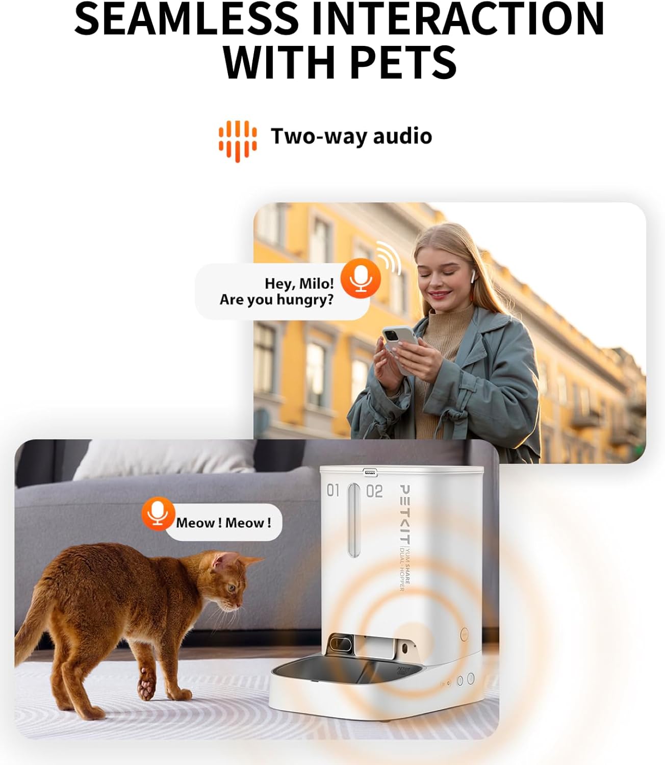 Detalle 2 de PETKIT Automatic Cat Feeder with 5L Dual Hopper