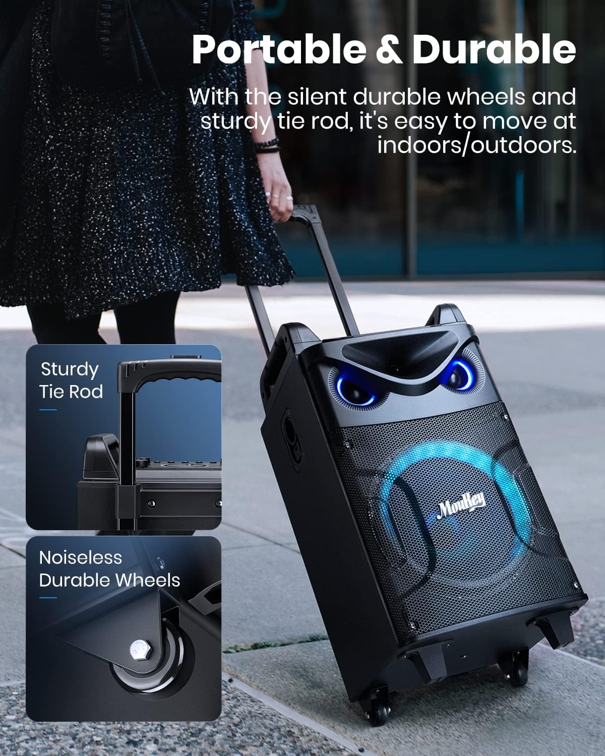 Detalle 1 de Moukey Karaoke Machine with 10-inch Woofer
