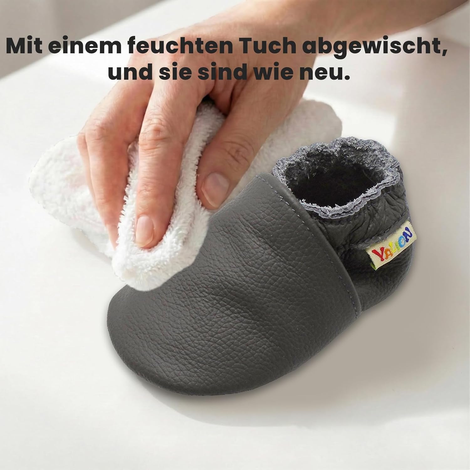 Thumbnail 5 de YALION Baby Weicher Leder Lauflernschuhe Krabbelschuhe – flexible Lederschuhe für Babys