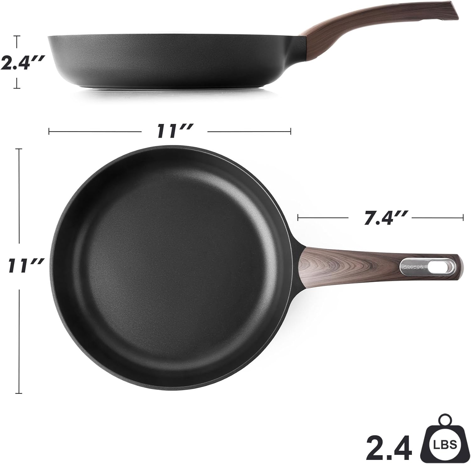 Thumbnail 6 de SENSARTE 11-Inch Nonstick Frying Pan Skillet for Eggs & Omelettes (PFOA/PFOS-Free, Induction Compatible) — Black