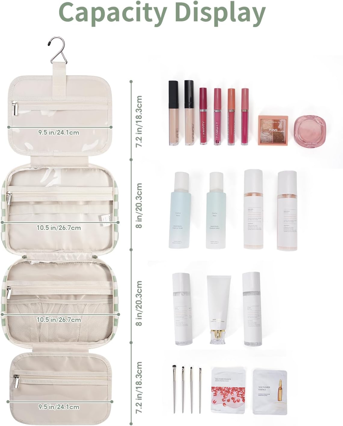 Detalle 1 de Narwey Checkered Hanging Toiletry Bag